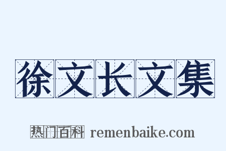 徐文长文集是什么意思的图片